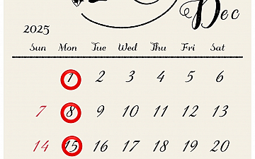 SunLuce 〜12月のお休み〜